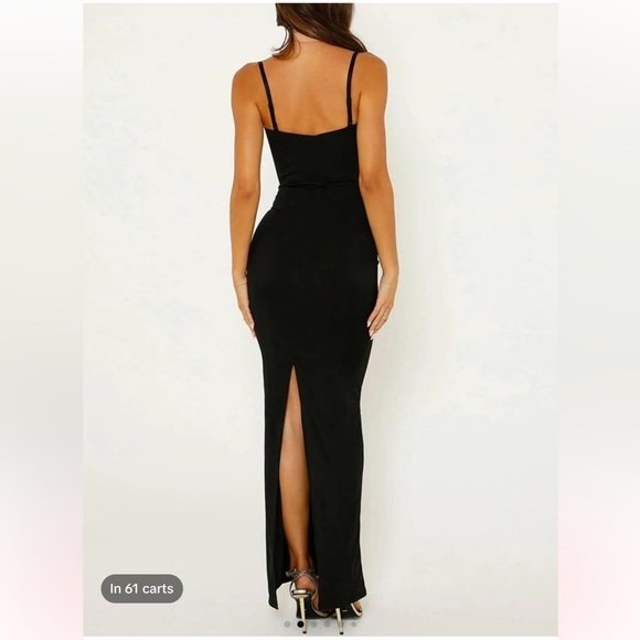 contrast lace top bodycon maxi dress - Picture 3 of 3